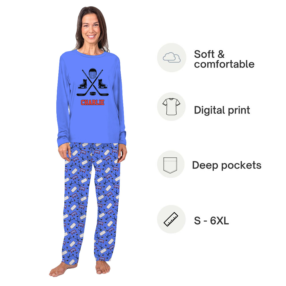 Design Your Hockey Family Pajamas With Name Design Your Hockey Family Pajamas With Name