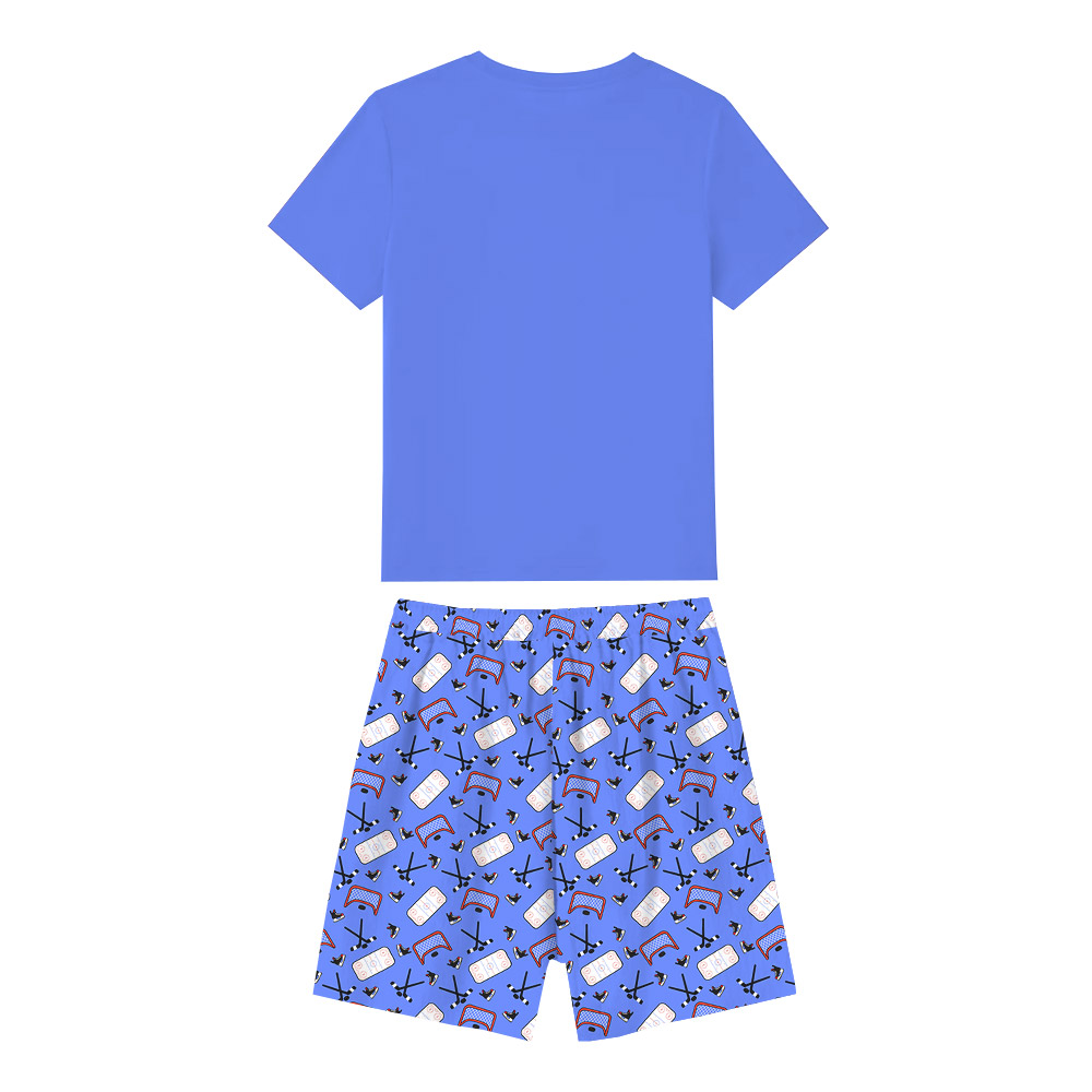 Fun Hockey Theme Short Pajama Sets Fun Hockey Theme Short Pajama Sets