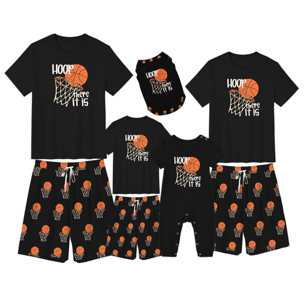 Matching Basketball Pajamas T-shirts And Shorts Matching Basketball Pajamas T-shirts And Shorts