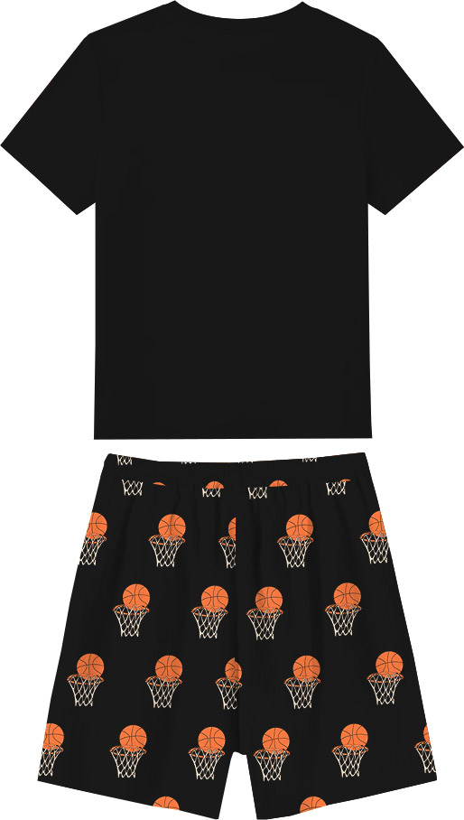 Matching Basketball Pajamas T-shirts And Shorts Matching Basketball Pajamas T-shirts And Shorts