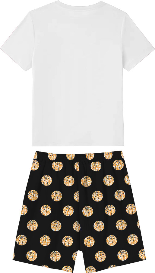 Sporty Basketball Theme Short Pajama Sets In All Sizes Sporty Basketball Theme Short Pajama Sets In All Sizes