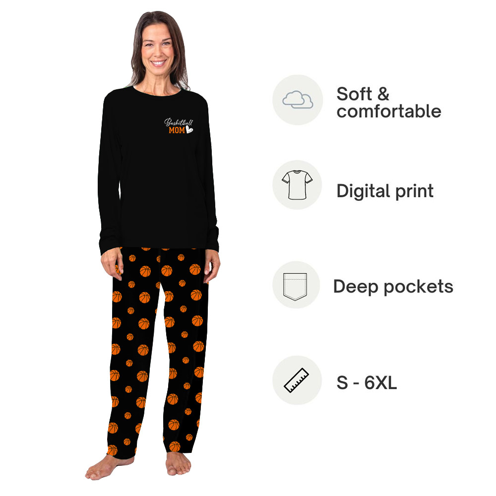 Personalized Matching Basketball PJs Front And Back Personalized Matching Basketball PJs Front And Back