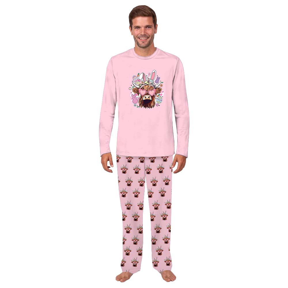 Cow Easter Pajamas For Adults and Kids Pink Cow Easter Pajamas For Adults and Kids Pink