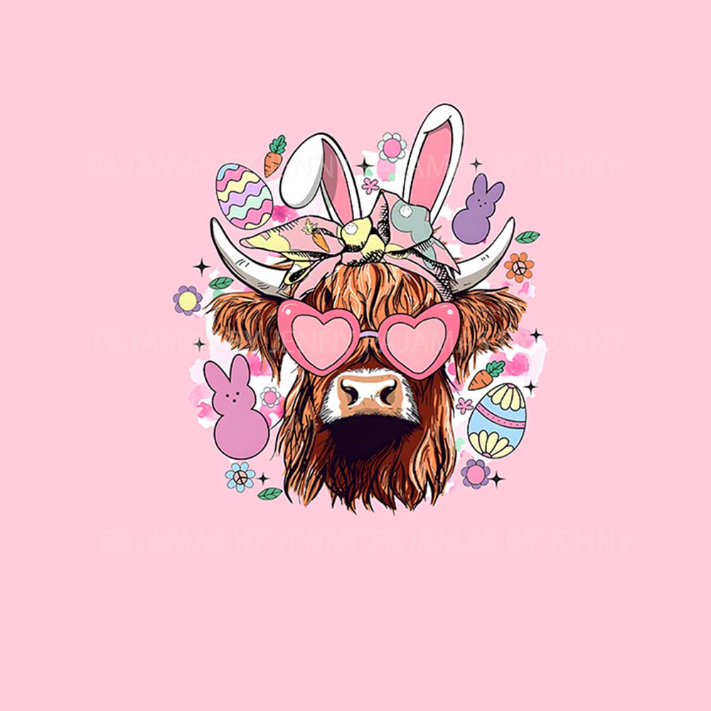 Cow Easter Pajamas For Adults and Kids Pink Cow Easter Pajamas For Adults and Kids Pink