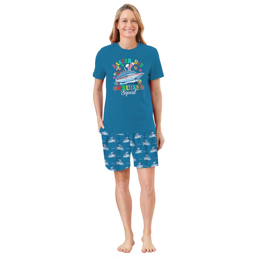 Cruise Squad Easter Easter Pajamas Short Sets Cruise Squad Easter Easter Pajamas Short Sets