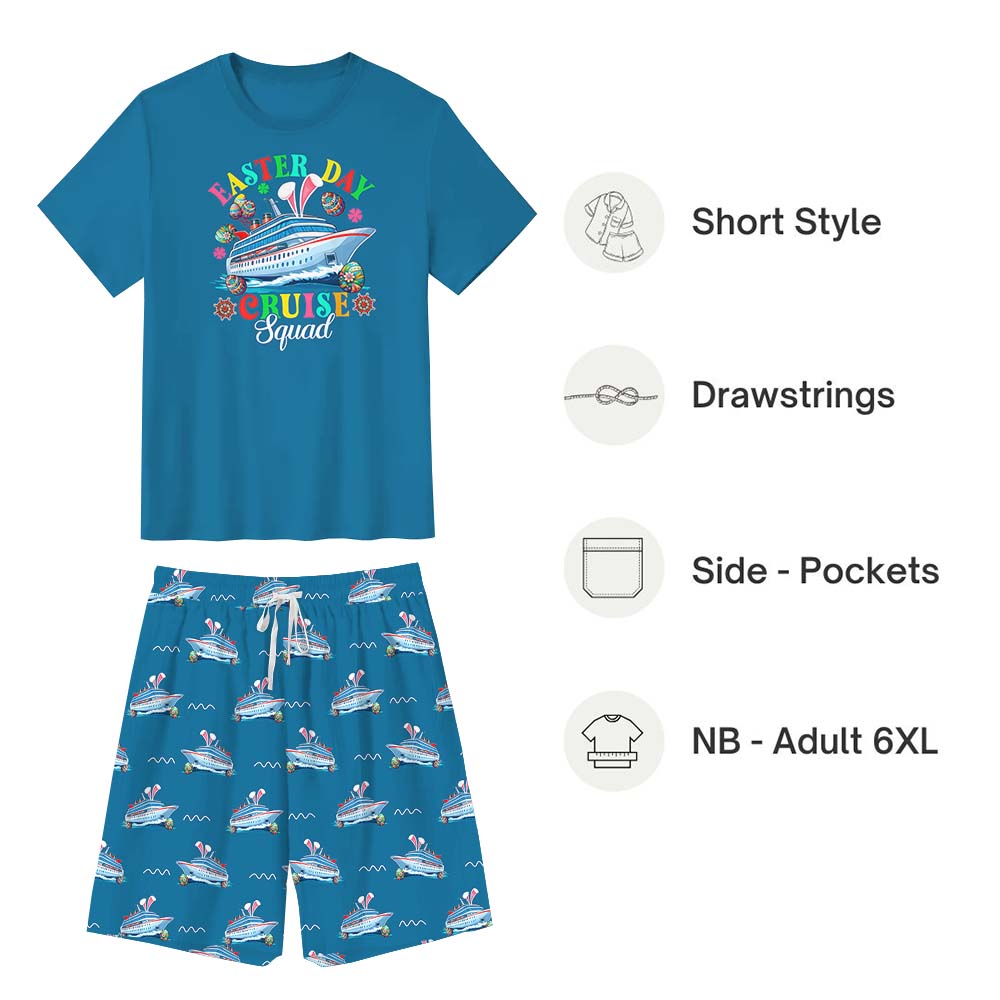 Cruise Squad Easter Easter Pajamas Short Sets Cruise Squad Easter Easter Pajamas Short Sets