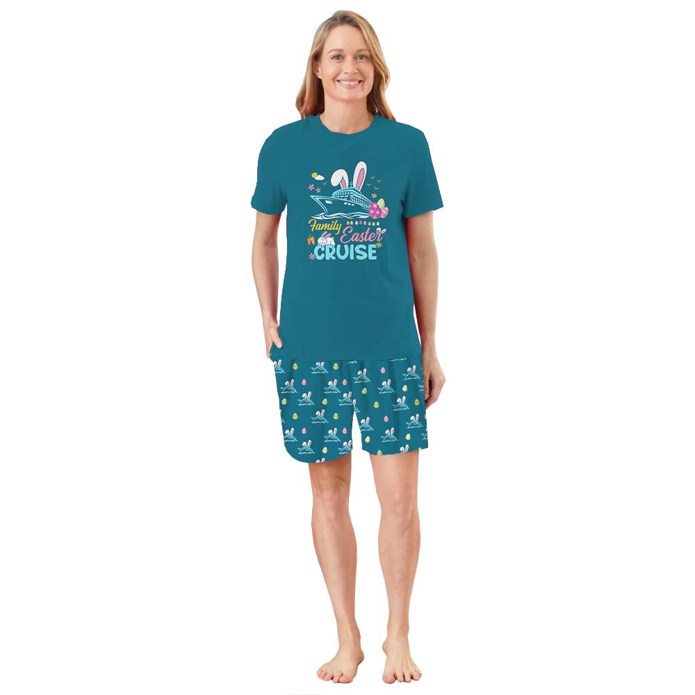 Easter Cruise Squad Matching Family Pajamas With Dogs Short Sleeves Easter Cruise Squad Matching Family Pajamas With Dogs Short Sleeves