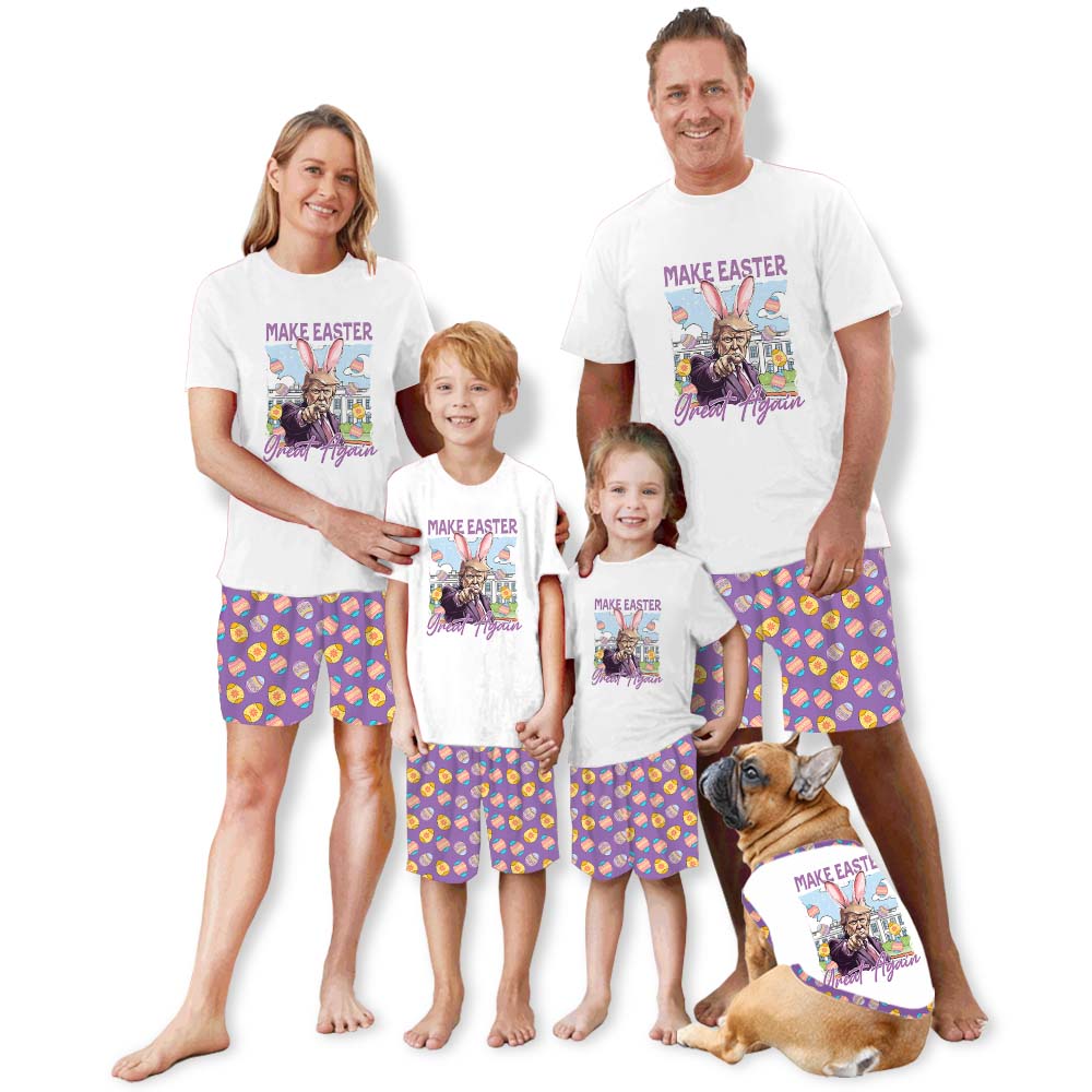 Funny Trump Make Easter Great Again Pajamas Short Sets Funny Trump Make Easter Great Again Pajamas Short Sets