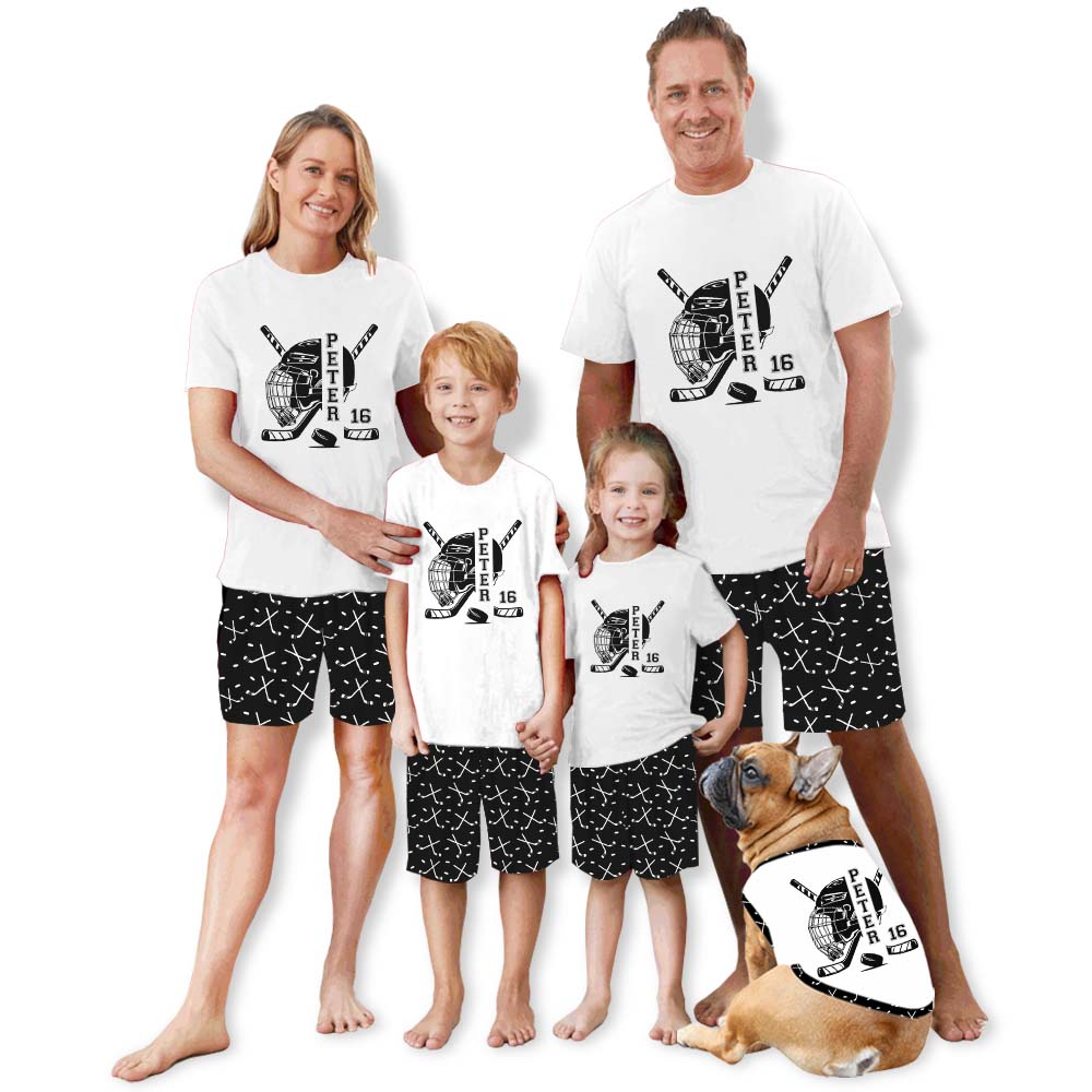 Customized Hockey Pajamas Tshirts And Shorts Customized Hockey Pajamas Tshirts And Shorts