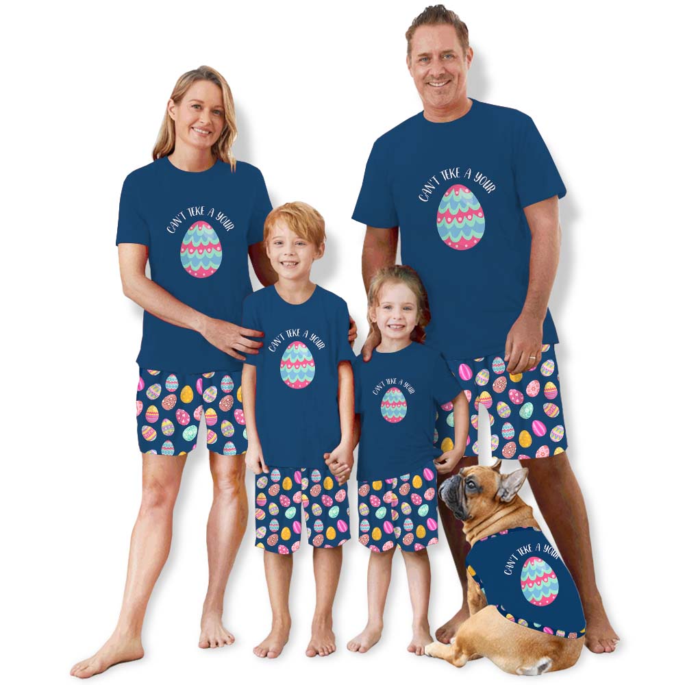 Funny Easter Matching Eggs Pajama Short Set Funny Easter Matching Eggs Pajama Short Set