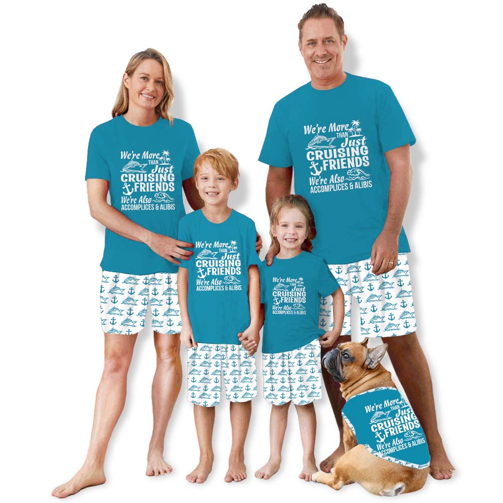Cruising Friends Family Matching Pajamas Short Sleeves Cruising Friends Family Matching Pajamas Short Sleeves