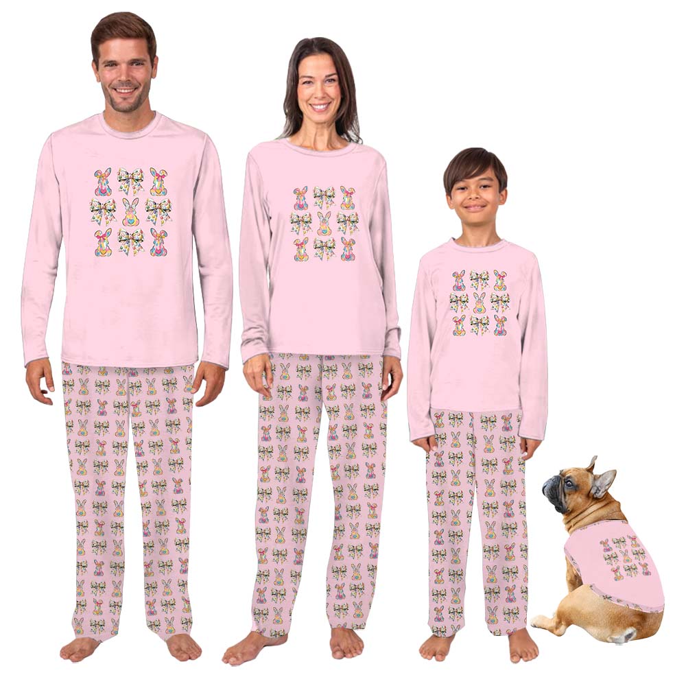 Coquette Easter Bow Pajamas For Adults and Kids Coquette Easter Bow Pajamas For Adults and Kids