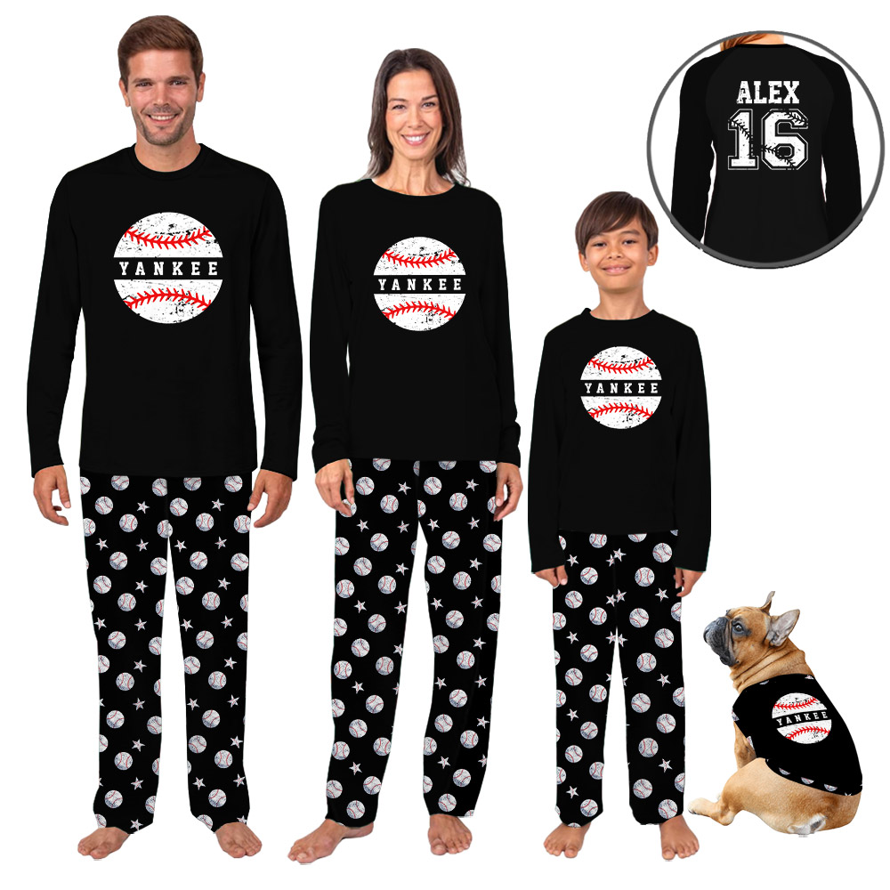 Custom Baseball Pajamas With Your Team Name Custom Baseball Pajamas With Your Team Name