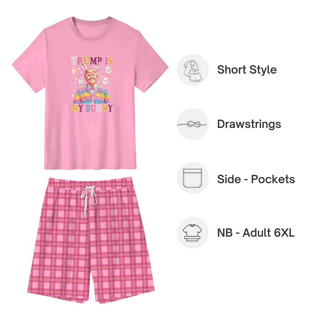 Trump Is My Bunny Jammies Matching Short Sleeves Pink Trump Is My Bunny Jammies Matching Short Sleeves Pink