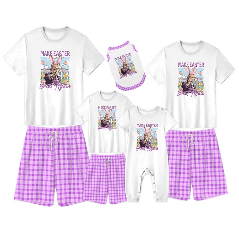 Funny Make Easter Great Again Jammies Matching Short Sleeves Funny Make Easter Great Again Jammies Matching Short Sleeves