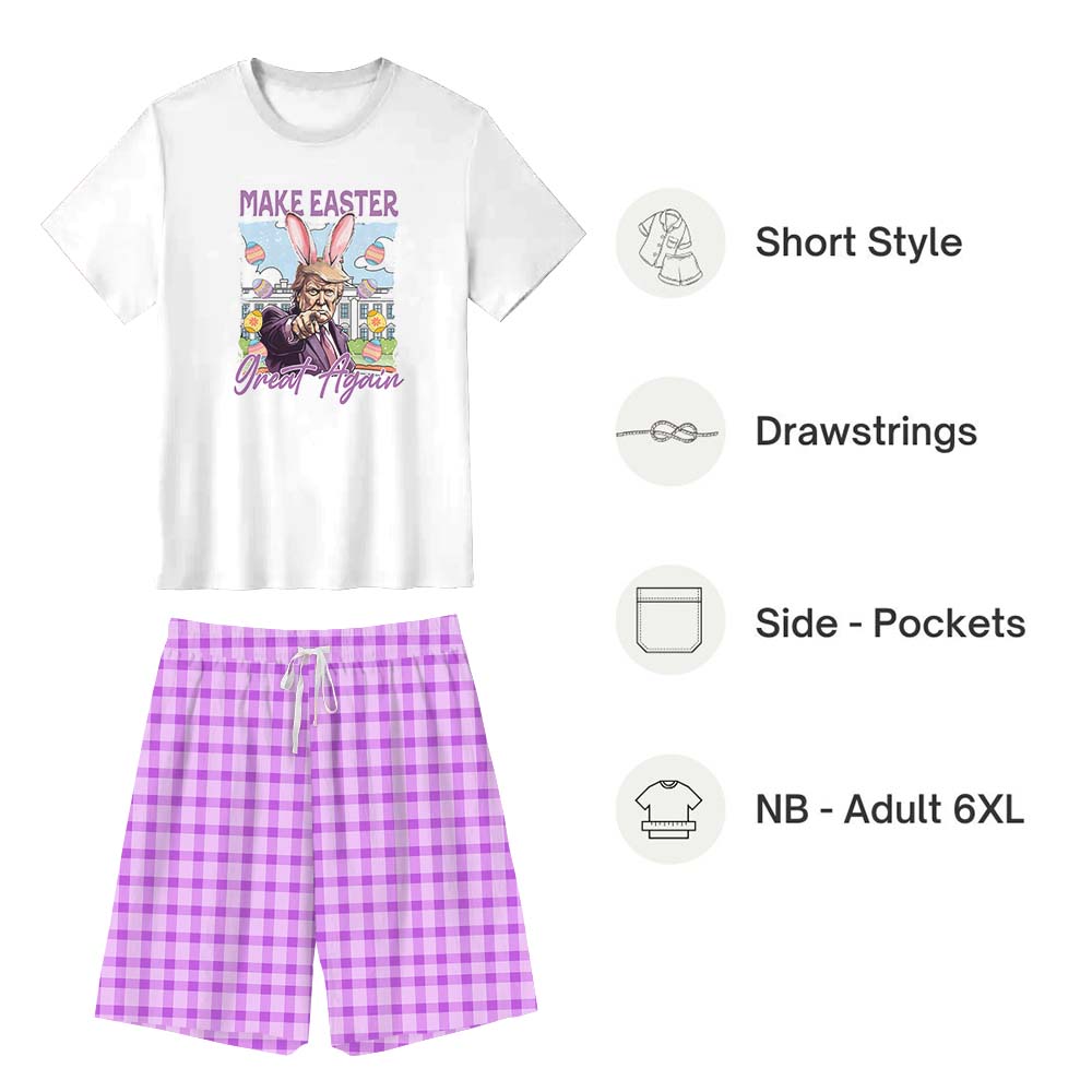 Funny Make Easter Great Again Jammies Matching Short Sleeves Funny Make Easter Great Again Jammies Matching Short Sleeves