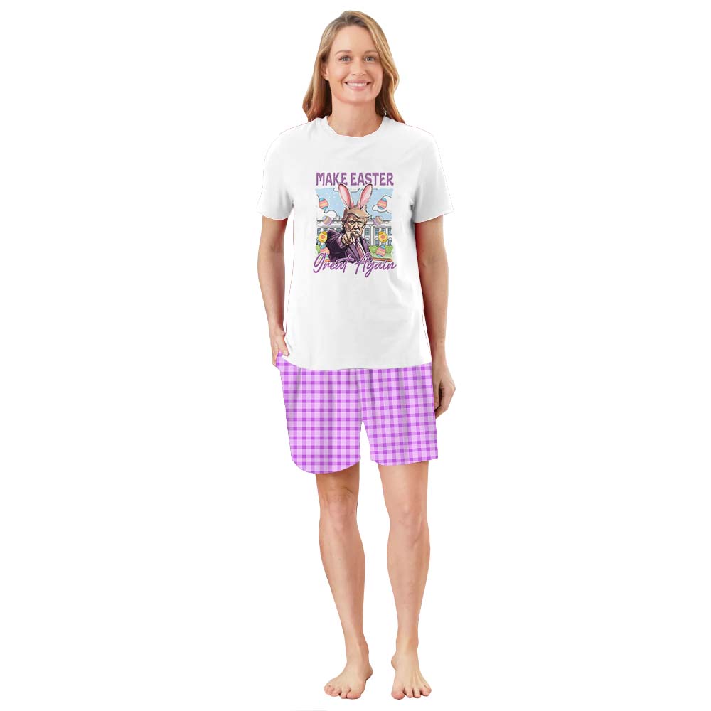 Funny Make Easter Great Again Jammies Matching Short Sleeves Funny Make Easter Great Again Jammies Matching Short Sleeves