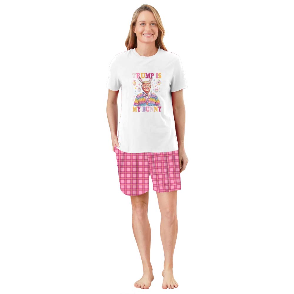 Hilarious Trump Is My Bunny Pajamas For Adults Short Sleeves Hilarious Trump Is My Bunny Pajamas For Adults Short Sleeves
