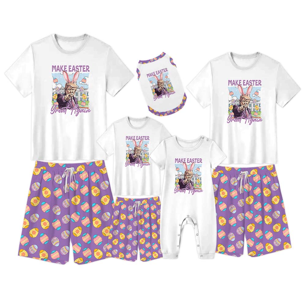 Funny Trump Make Easter Great Again Pajamas Short Sets Funny Trump Make Easter Great Again Pajamas Short Sets
