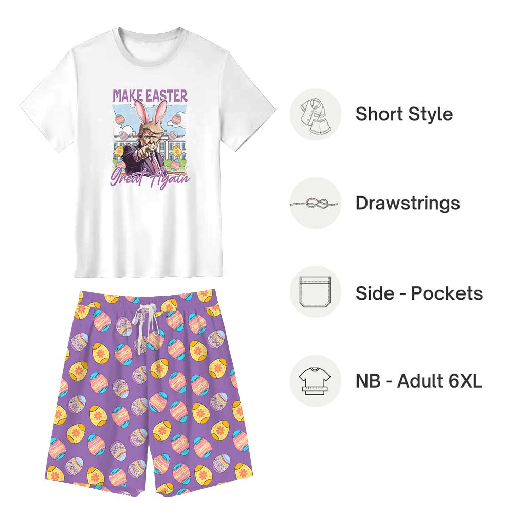 Funny Trump Make Easter Great Again Pajamas Short Sets Funny Trump Make Easter Great Again Pajamas Short Sets