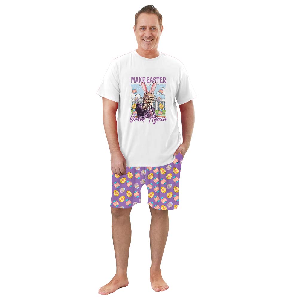 Funny Trump Make Easter Great Again Pajamas Short Sets Funny Trump Make Easter Great Again Pajamas Short Sets