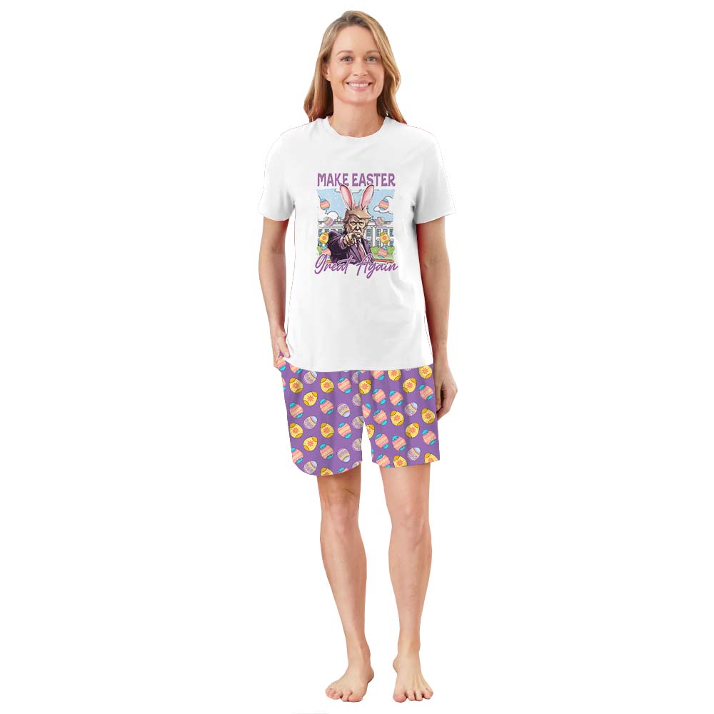 Funny Trump Make Easter Great Again Pajamas Short Sets Funny Trump Make Easter Great Again Pajamas Short Sets