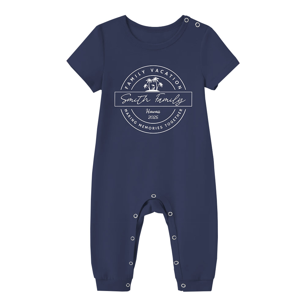 Customizable Palm Leaf Matching Pajama Sets For Family Vacation 2025