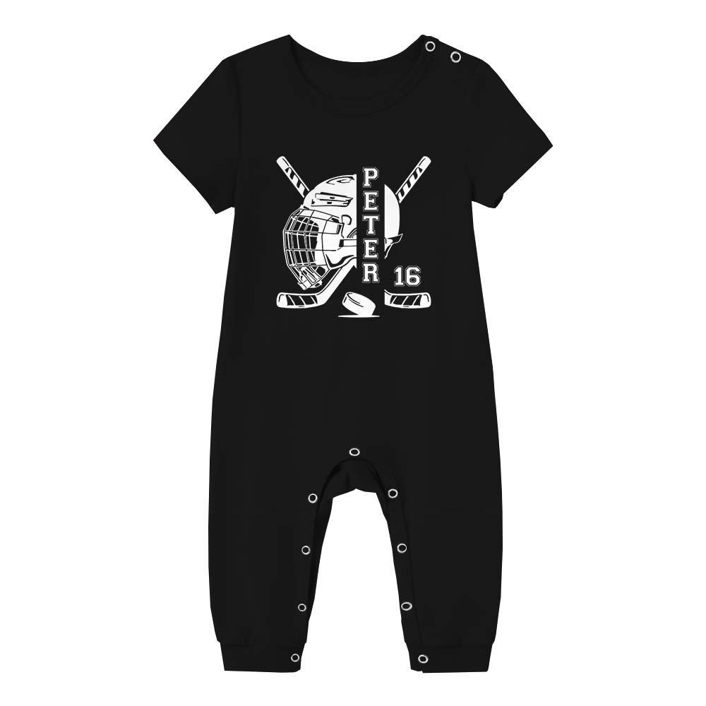 Custom Hockey With Name Short Sleeve Pajama Set Custom Hockey With Name Short Sleeve Pajama Set