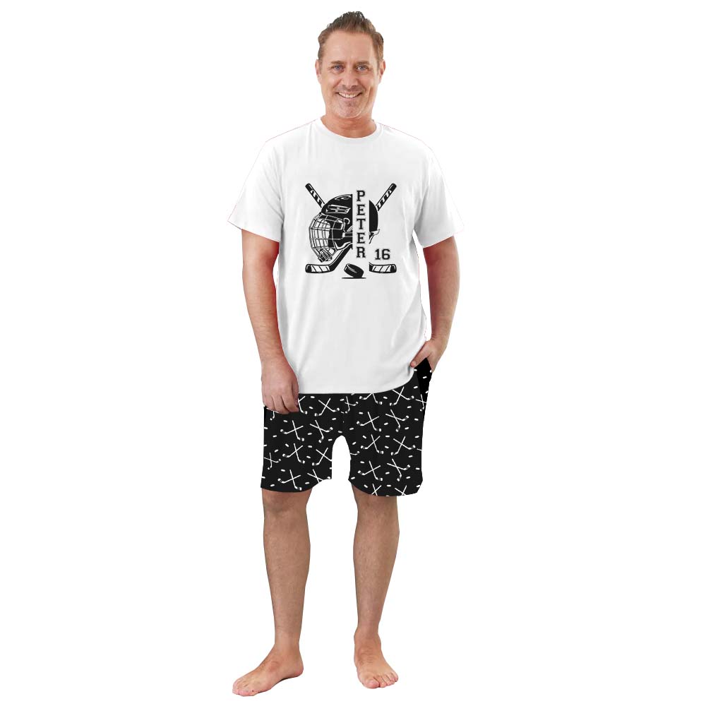 Customized Hockey Pajamas Tshirts And Shorts Customized Hockey Pajamas Tshirts And Shorts