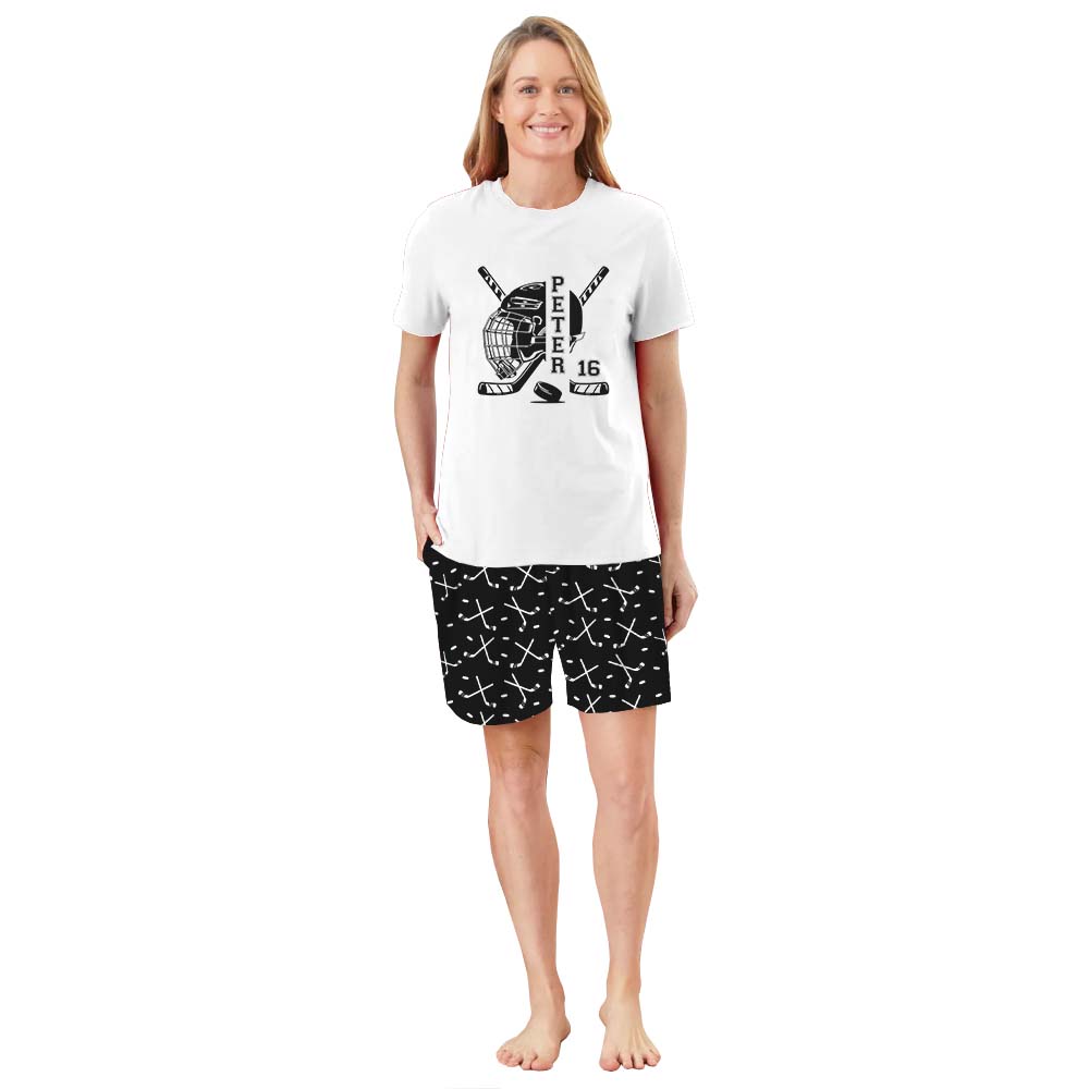 Customized Hockey Pajamas Tshirts And Shorts Customized Hockey Pajamas Tshirts And Shorts