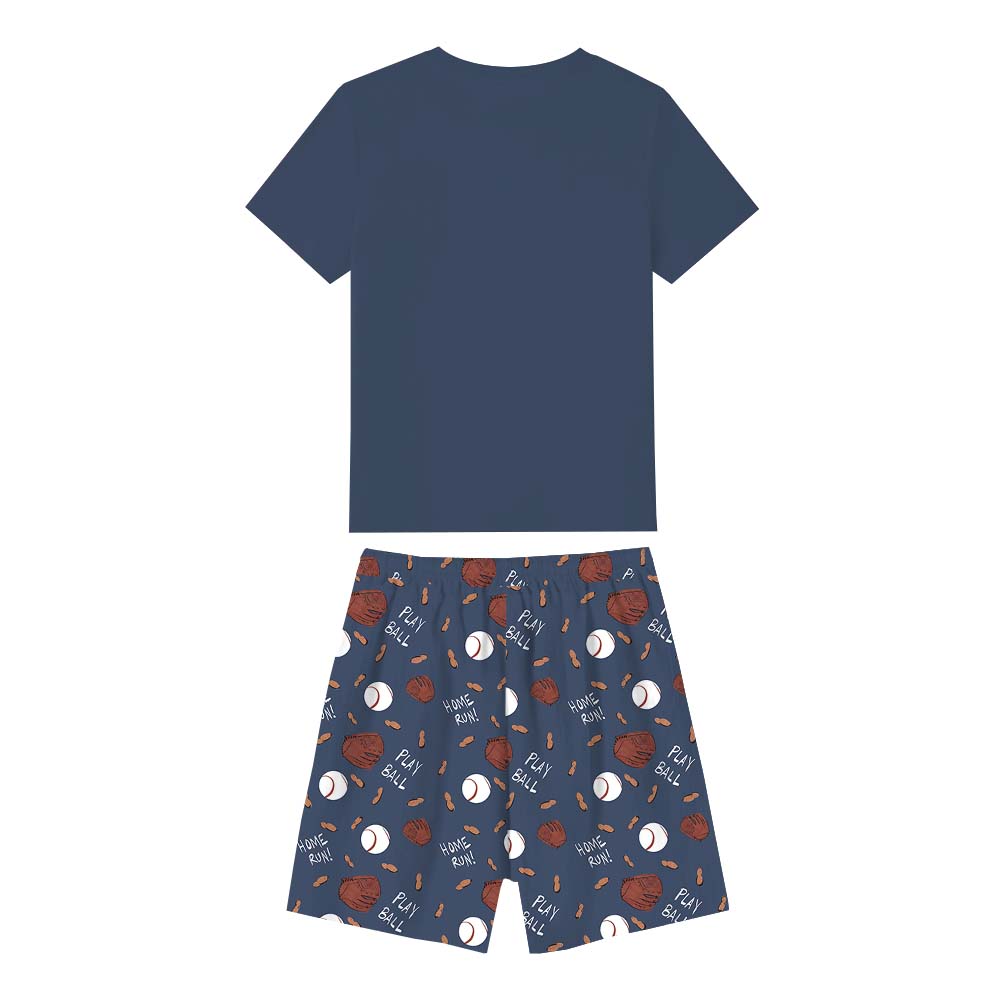 Baseball Team With Name Pajamas For Adults Short Sleeves Baseball Team With Name Pajamas For Adults Short Sleeves
