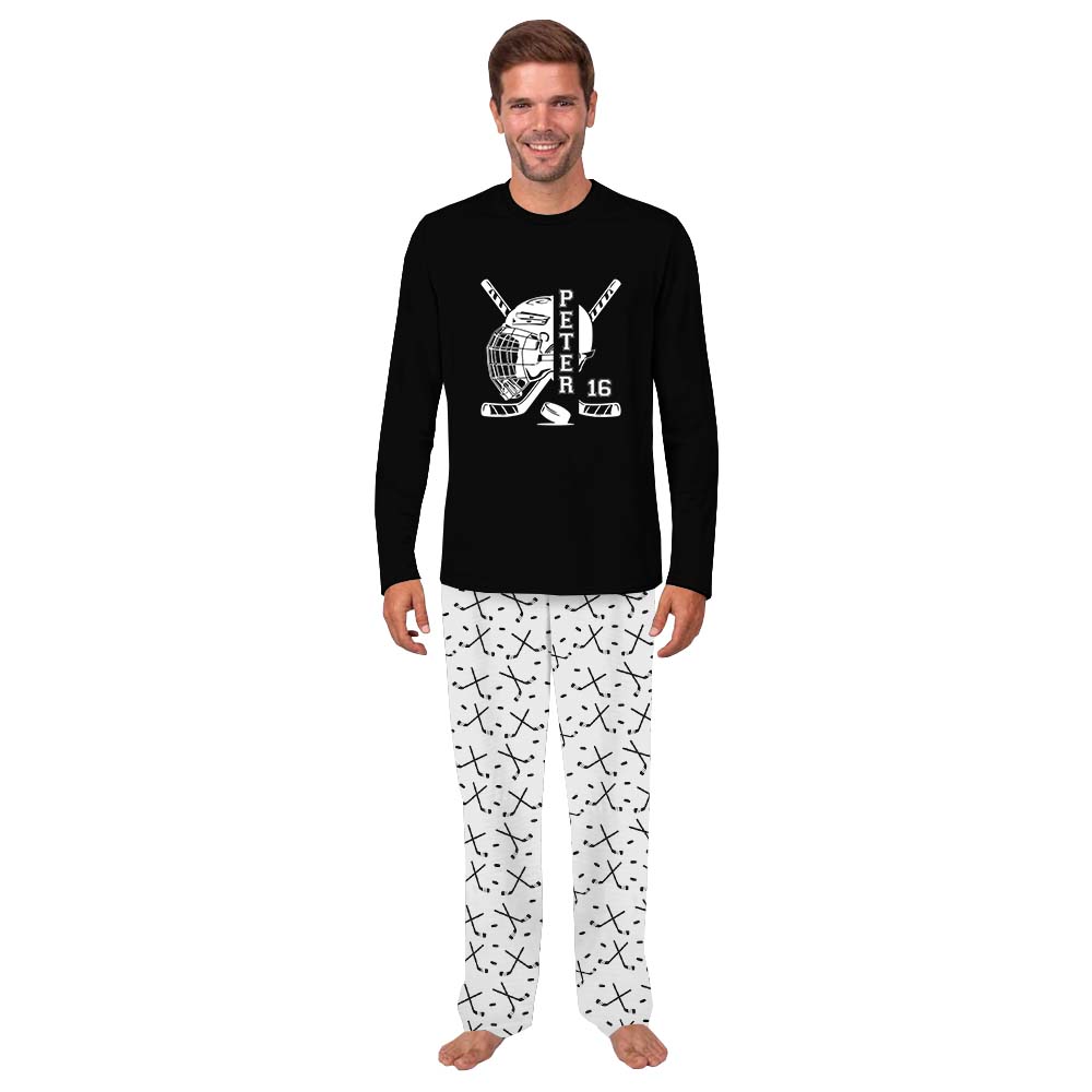 Personalized Name Hockey Themed Owner And Dog Pajamas Personalized Name Hockey Themed Owner And Dog Pajamas