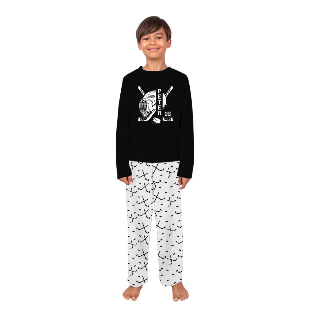 Personalized Name Hockey Themed Owner And Dog Pajamas Personalized Name Hockey Themed Owner And Dog Pajamas