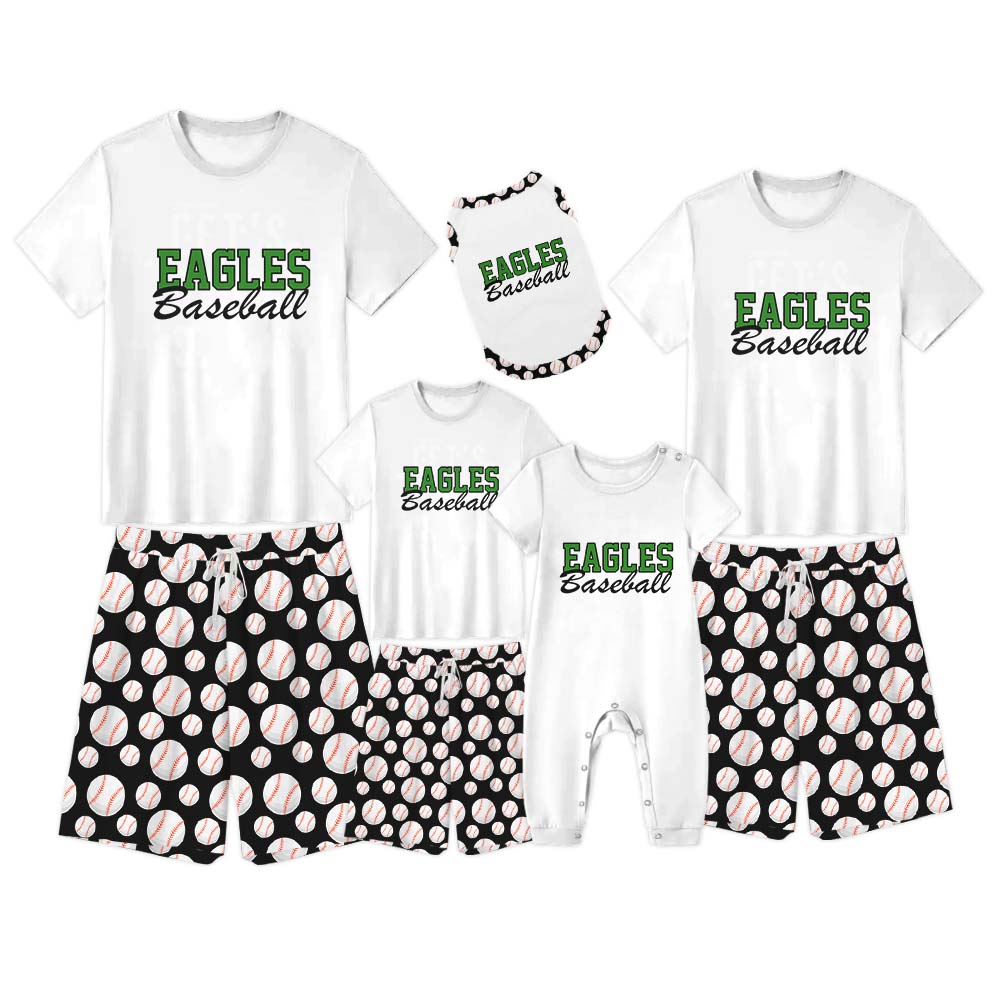 Custom School Baseball With Name Pajamas Short Sets Custom School Baseball With Name Pajamas Short Sets