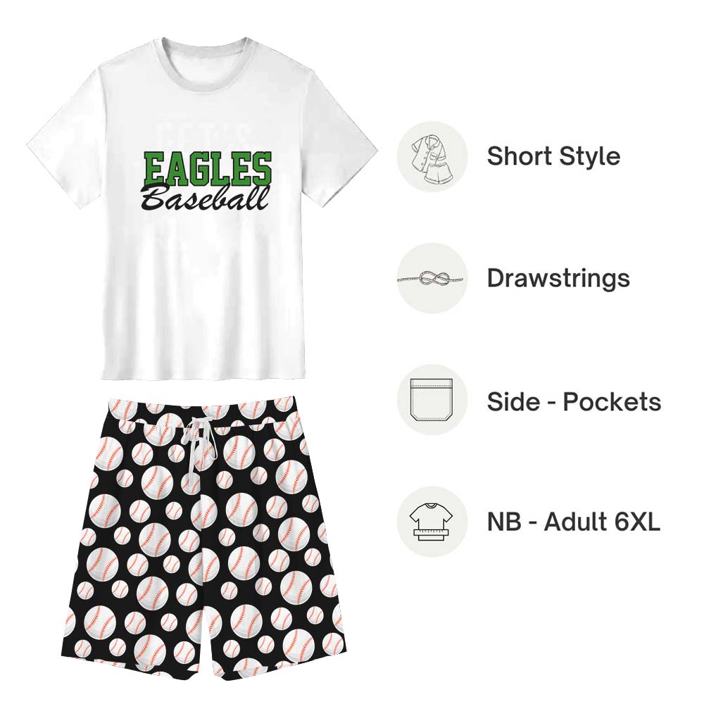 Custom School Baseball With Name Pajamas Short Sets Custom School Baseball With Name Pajamas Short Sets