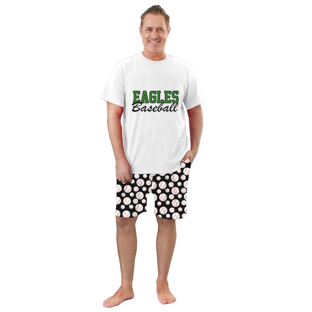 Custom School Baseball With Name Pajamas Short Sets Custom School Baseball With Name Pajamas Short Sets
