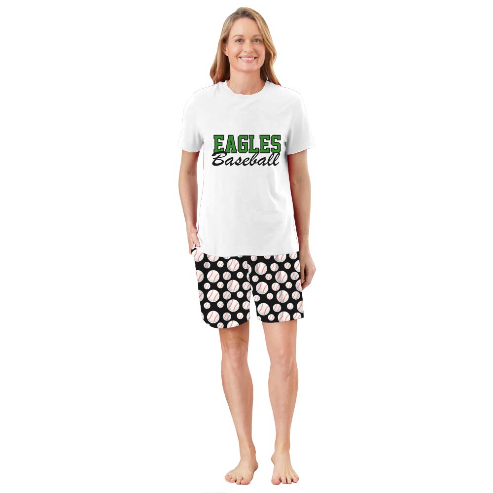 Custom School Baseball With Name Pajamas Short Sets Custom School Baseball With Name Pajamas Short Sets