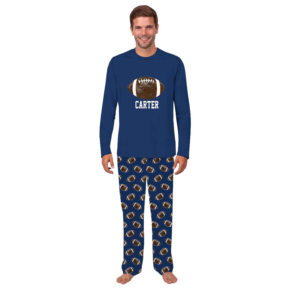 Custom Football With Name Matching Family Pajama Sets Custom Football With Name Matching Family Pajama Sets