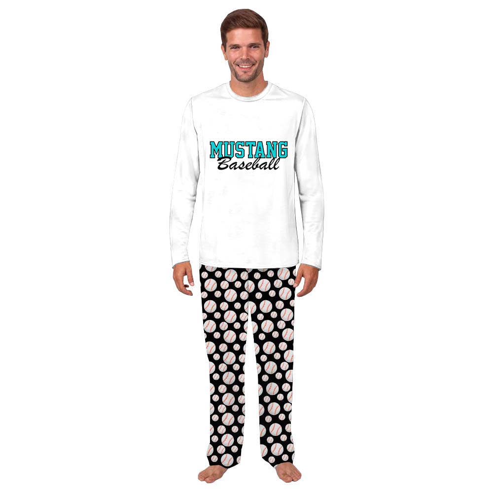 Custom School Baseball Family Pajama Sets Custom School Baseball Family Pajama Sets