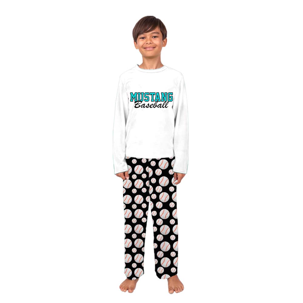 Custom School Baseball Family Pajama Sets Custom School Baseball Family Pajama Sets