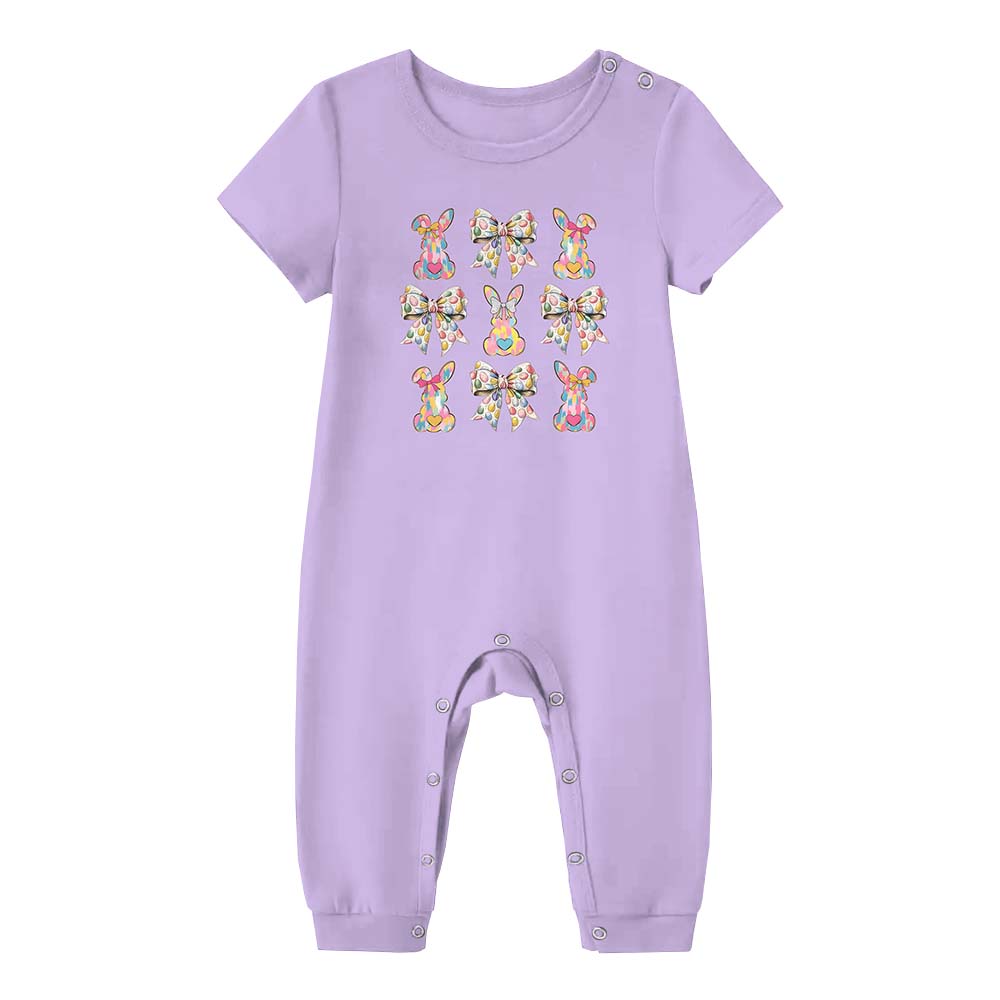 Cute Egg Hunt Bunny Easter Pajamas For Adults Short Sleeves Cute Egg Hunt Bunny Easter Pajamas For Adults Short Sleeves
