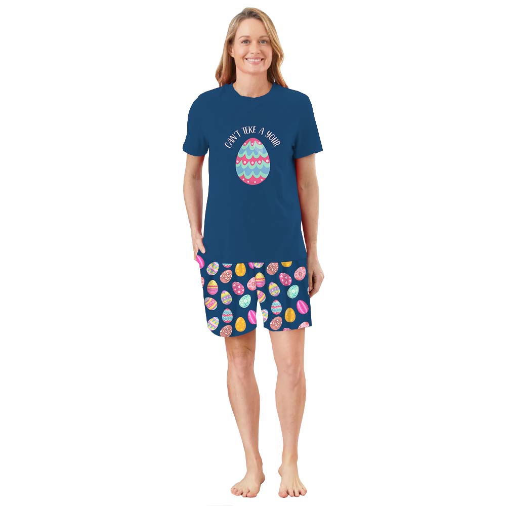 Funny Easter Matching Eggs Pajama Short Set Funny Easter Matching Eggs Pajama Short Set