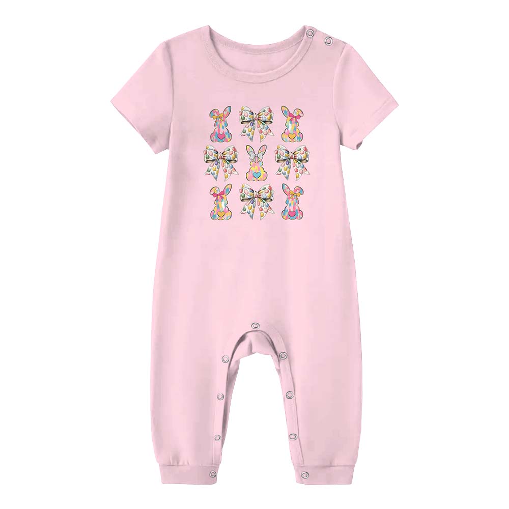 Coquette Easter Bow Easter Pajamas Short Sets Coquette Easter Bow Easter Pajamas Short Sets