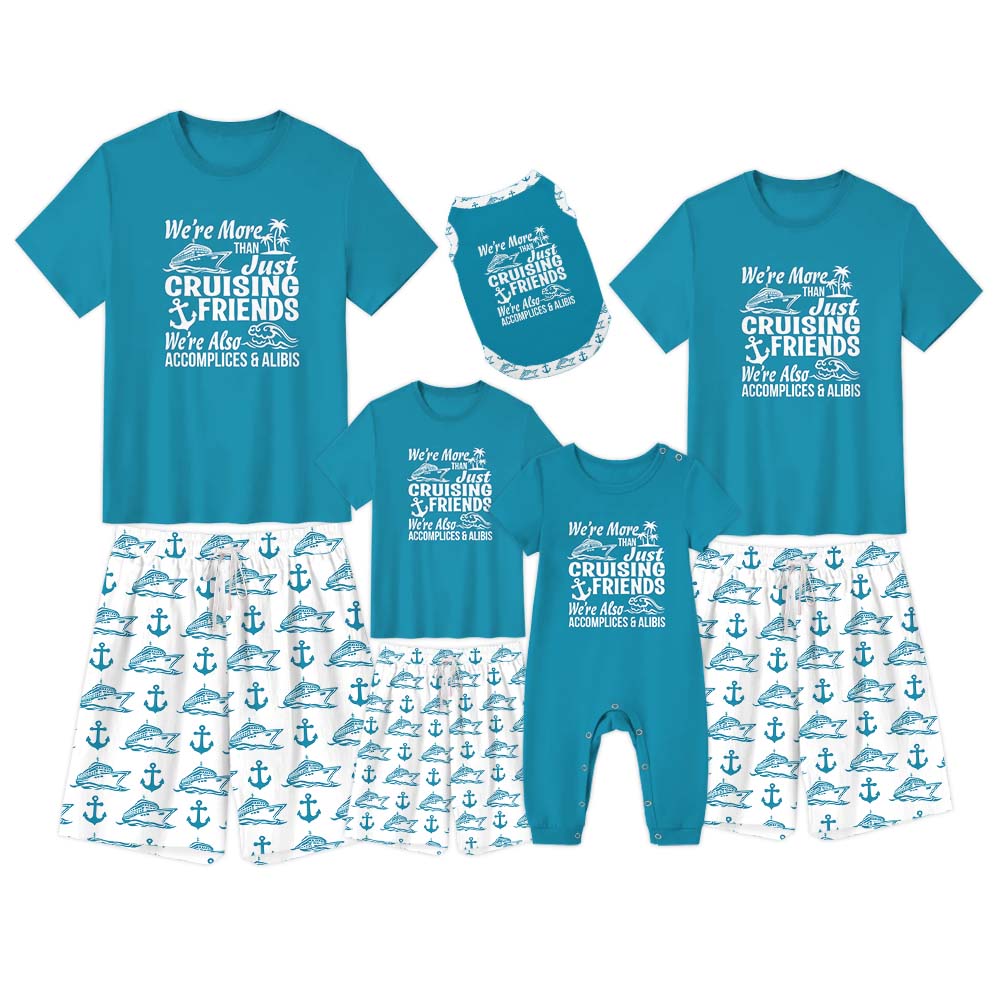 Cruising Friends Family Matching Pajamas Short Sleeves Cruising Friends Family Matching Pajamas Short Sleeves