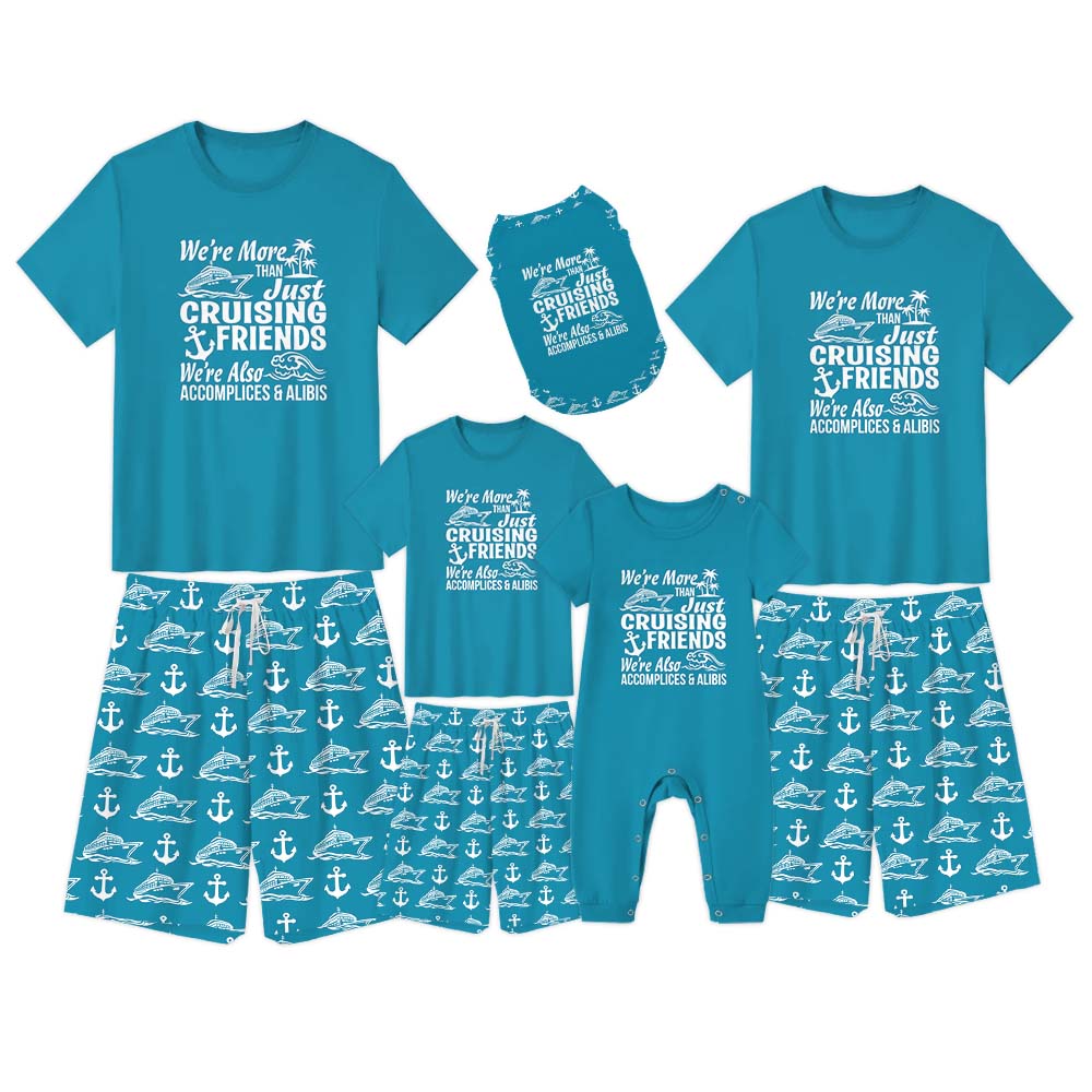 Cute Cruising Friends Pajamas For Family Short Sleeves Cute Cruising Friends Pajamas For Family Short Sleeves