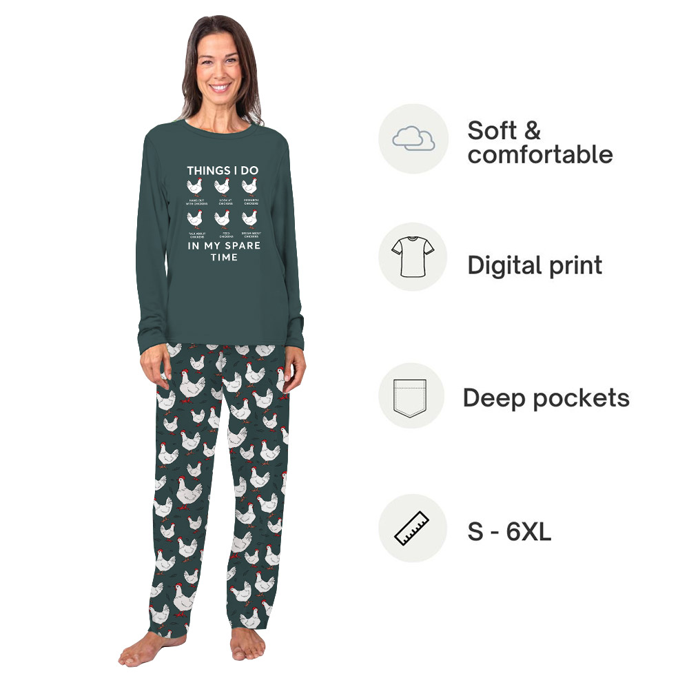 Cute Chicken Theme Pajamas For Women And Men