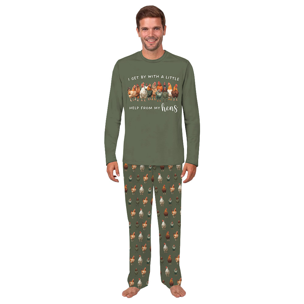 Funny Pajamas With Chickens Print For Adults And Kids Funny Pajamas With Chickens Print For Adults And Kids
