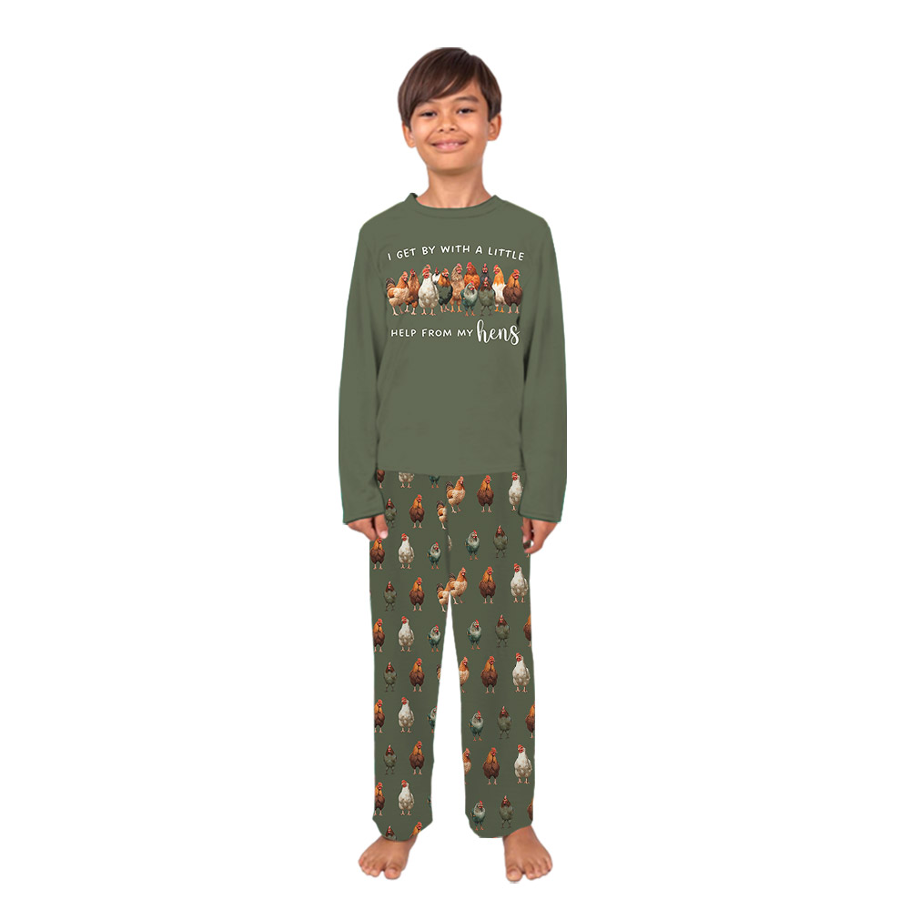 Funny Pajamas With Chickens Print For Adults And Kids Funny Pajamas With Chickens Print For Adults And Kids
