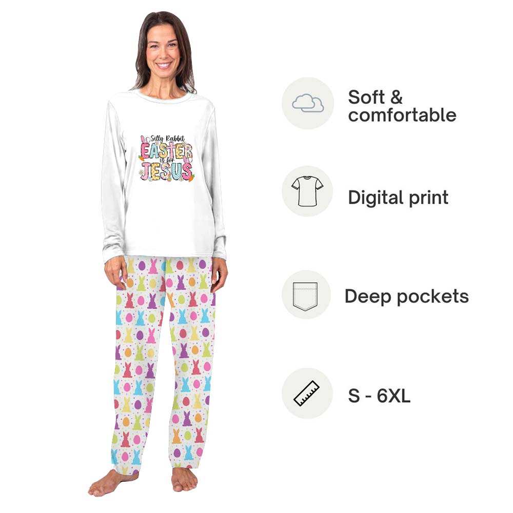 Silly Rabbit Easter Is For Jesus Pajamas For Adults and Kids