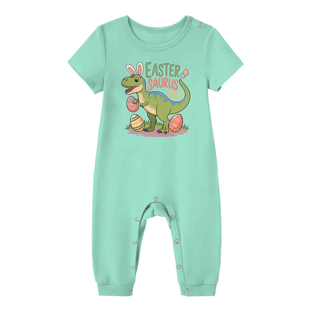 Lovely Dinosaur Easter Pajamas Short Sets Green Lovely Dinosaur Easter Pajamas Short Sets Green